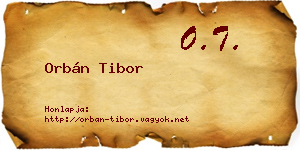 Orbán Tibor névjegykártya
