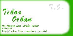 tibor orban business card